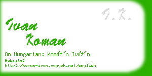 ivan koman business card